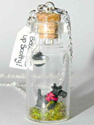 Beam Me Up Scotty! Glow in the Dark Bottle Necklace