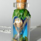 I Don't Give a Hoot! Tiny Owl in a Bottle Necklace