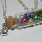 Vintage Christmas Ornaments Bottle Necklace