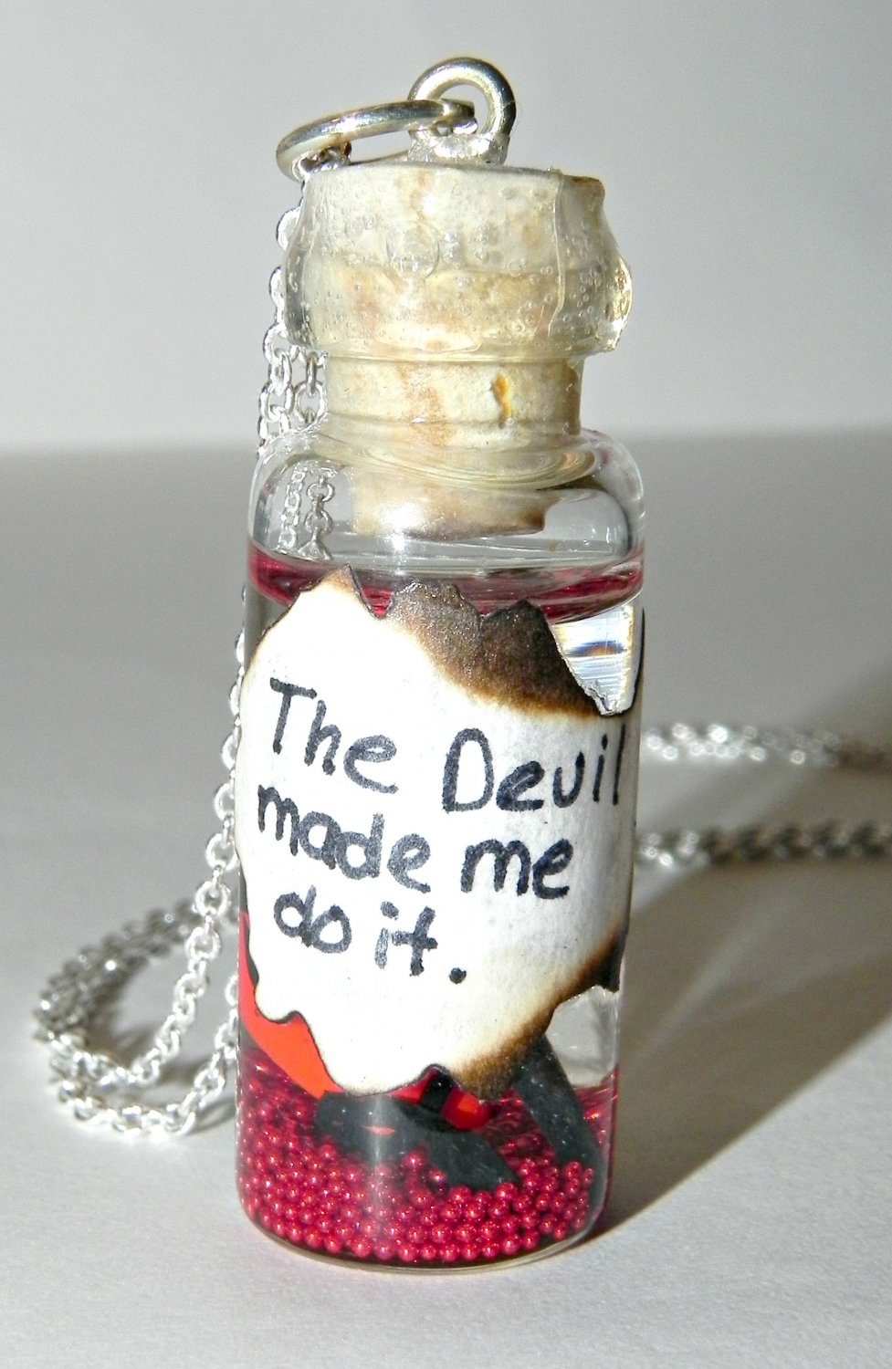 The Devil Made Me Do It Bottle Necklace