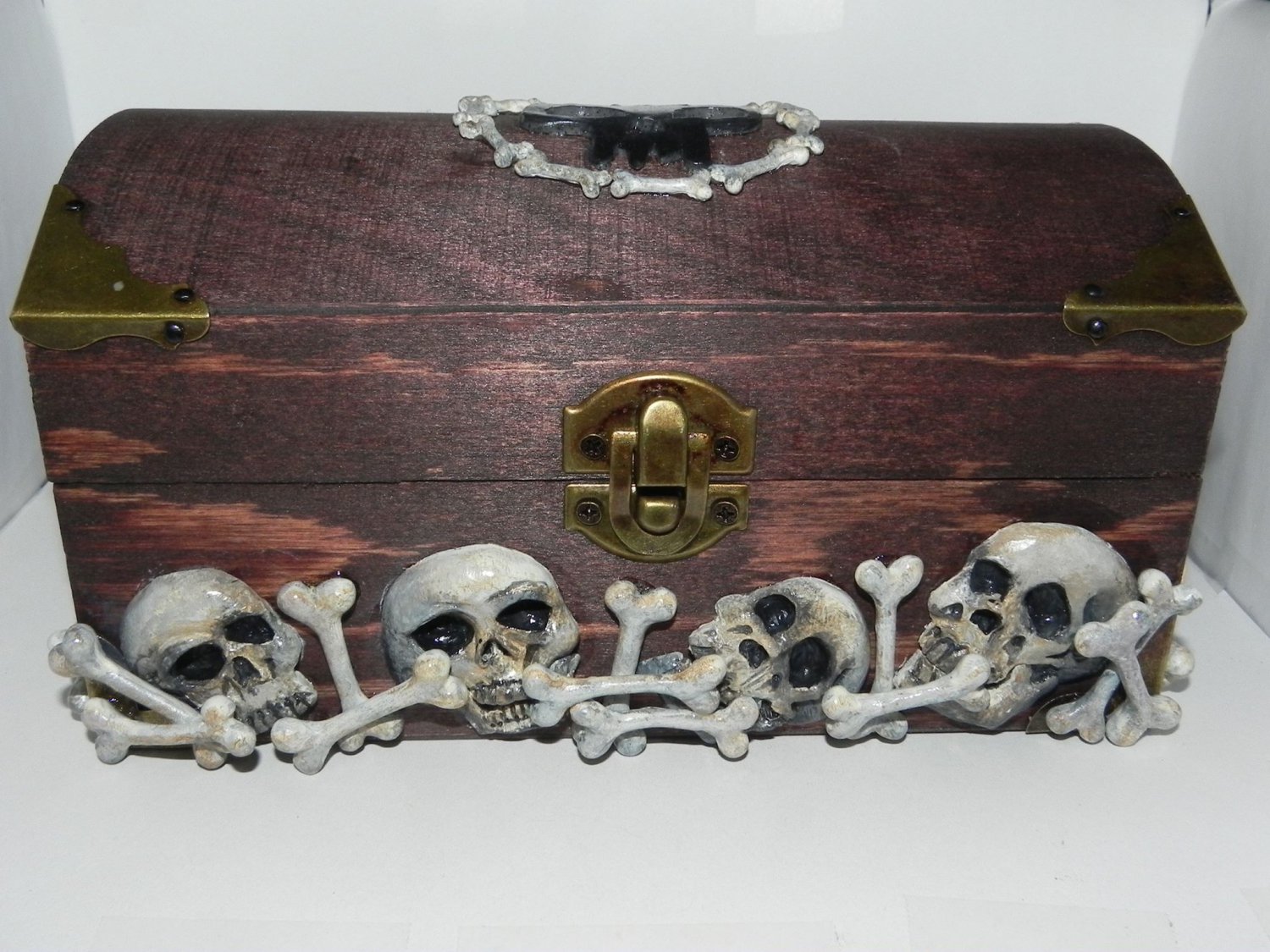 Them Bones, Card Storage Box/Jewelry Box, Hand Sculpted Skulls
