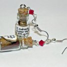 Up to no good! Bottle Earrings, Hand Sculpted, Handmade
