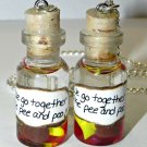 We Go Together Like Pee and Poo, Best Friends Necklace Set, Handmade, Hand Sculpted