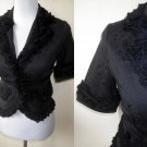 Autumn / Fall Sale: black ruffled blazer (small), fitted jacket