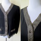 Autumn / Fall Sale: black and gold houndstooth blazer jacket (medium to large)