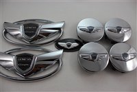 Genesis Coupe Wing Chrome Emblem Grille Trunk Steering Wheel Chrome Center Cap