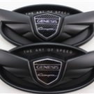 2pcs 'ART OF SPEED' Genesis Coupe Matt Black Emblem Trunk Grille