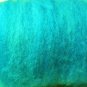 bright turquoise, blue wool roving,carded sheep fiber,needle felting,batting