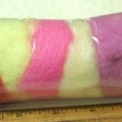 15 gr. roses, pink, yellow carded wool,roving,fiber,needle felting