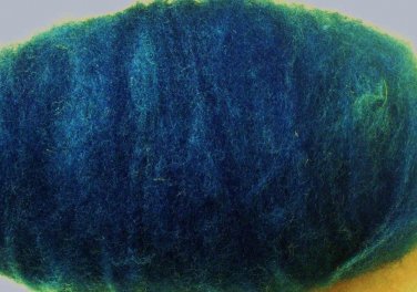 capri BLUE,wool roving,carded sheep fiber,needle felting,batting