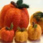 'pumpkin patch' orange, carded wool,roving,fiber,needle felting