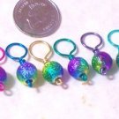 knitting stitch markers, dragon egg bead, set of 6, no snag