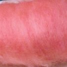 pink coral carded sheep wool,roving,fiber,needle felting,spinning,lamb,batt