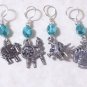 sheep knitting stitch markers, pewter charm,4.5,6.5mm sizes,spinning wheel, gold