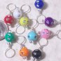 6.5mm knitting stitch markers, rainbow resin bead, set of 10, no snag