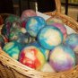 handmade wool dryer balls, environmentally friendly, cloth diapers, set of 4