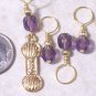 Knitting Stitch Markers, size 5mm, gold pewter yarn charm, assorted colours