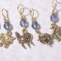 stitch markers, sheep pewter charm, no snag, gold, spinning wheel, yarn, blue