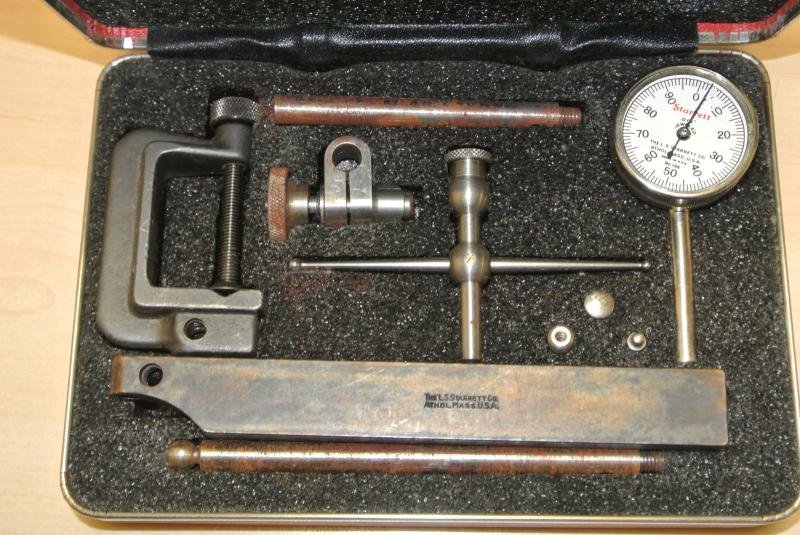 Vintage LS Starrett No. 196 Dial Gauge Inspection Set, Kit, Original Case