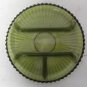 Vintage Green Glass Divided Serving Dish