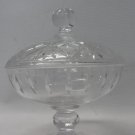 Vintage Indiana Clear Glass Lidded Candy Dish