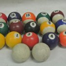 Vintage Set Used Billiard, 8 Ball Pool Balls, One Extra Ball