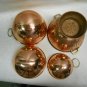 4 Pc Lot ODI Old Dutch Solid Copper Nesting Mixing Bowls & Colander, China