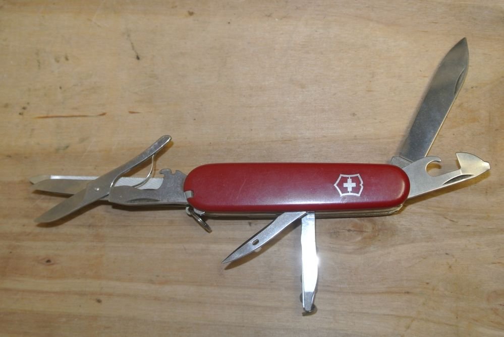 Used Victorinox Swiss Army Officer Suisse Folding Pocket Knife,11 Multi 