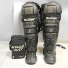 Pair 2 Used Macgregor B61 Double Knee Varsity Catcher Leg Guards w/ Knee Aids