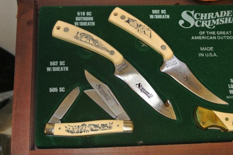 New Set 1990 SCHRADE SCRIMSHAW Ltd Edition Great American Outdoors ...