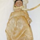 Vintage Porcelain Head American Indian Baby Doll, Satin, Silk Dress