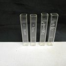 Lot 4 Vintage Hagan No. E 1100 Pyrex Glass Square 10ml Sample Lab Test Tubes