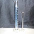 Lot 2 Vintage Pyrex Glass Graduated Cylinder Test Tubes, Exax 100ml & Kimax 10ml