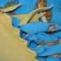 New FLEECE Baby Throw BLANKET, Tie Ends Double Sided, TIGGER, 47 x 48