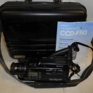 Vintage Sony Handycam Video8 CCD-F50 Video Camera Bundle Hard Case Parts/Repair