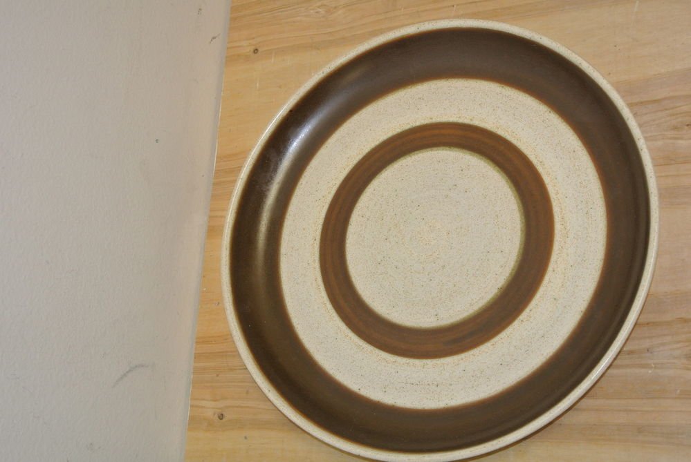 DENBY, England Brown Speckled Large Round STONEWARE Platter, Serving Dish