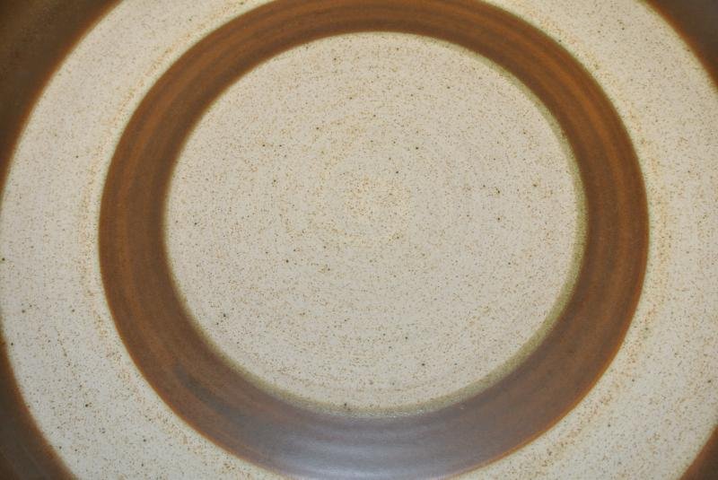 DENBY, England Brown Speckled Large Round STONEWARE Platter, Serving Dish