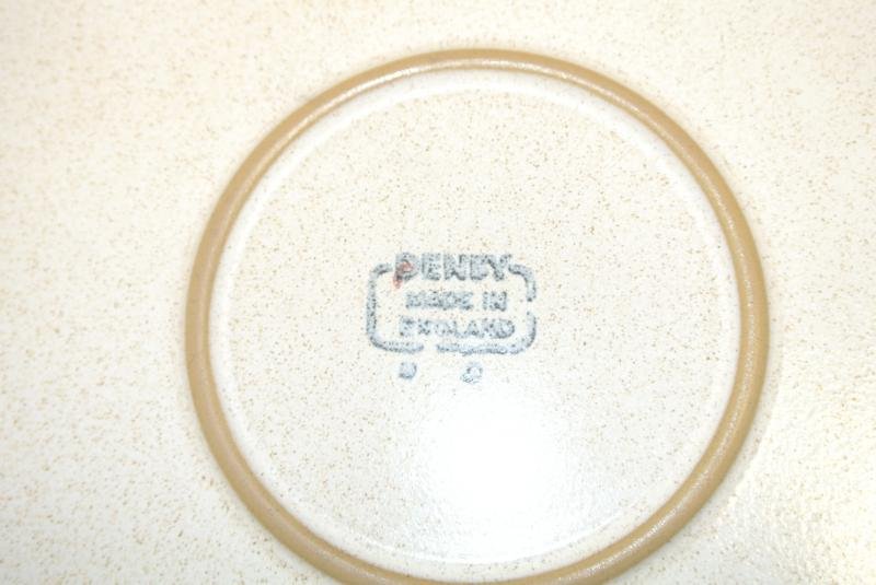 DENBY, England Brown Speckled Large Round STONEWARE Platter, Serving Dish