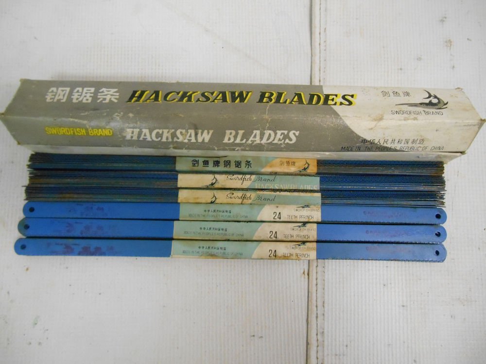 Vintage Lot 72 NOS Swordfish Blue Carbon Steel 12" Hacksaw Blades in
