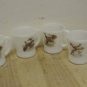 4 Vintage Anchor Hocking Fire King Milk Glass Wild Birds Coffee Mugs
