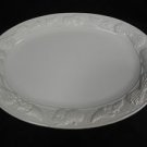 White Ceramic Oval Platter, Over and Back Inc Japan, Thanksgiving Theme