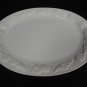 White Ceramic Oval Platter, Over and Back Inc Japan, Thanksgiving Theme