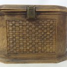 Vintage Plastic Wooden Box Sewing Kit w/ Accessories