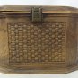 Vintage Plastic Wooden Box Sewing Kit w/ Accessories