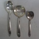 Assorted Lot of 3 Vintage Silver Plated Slotted Serving Spoons