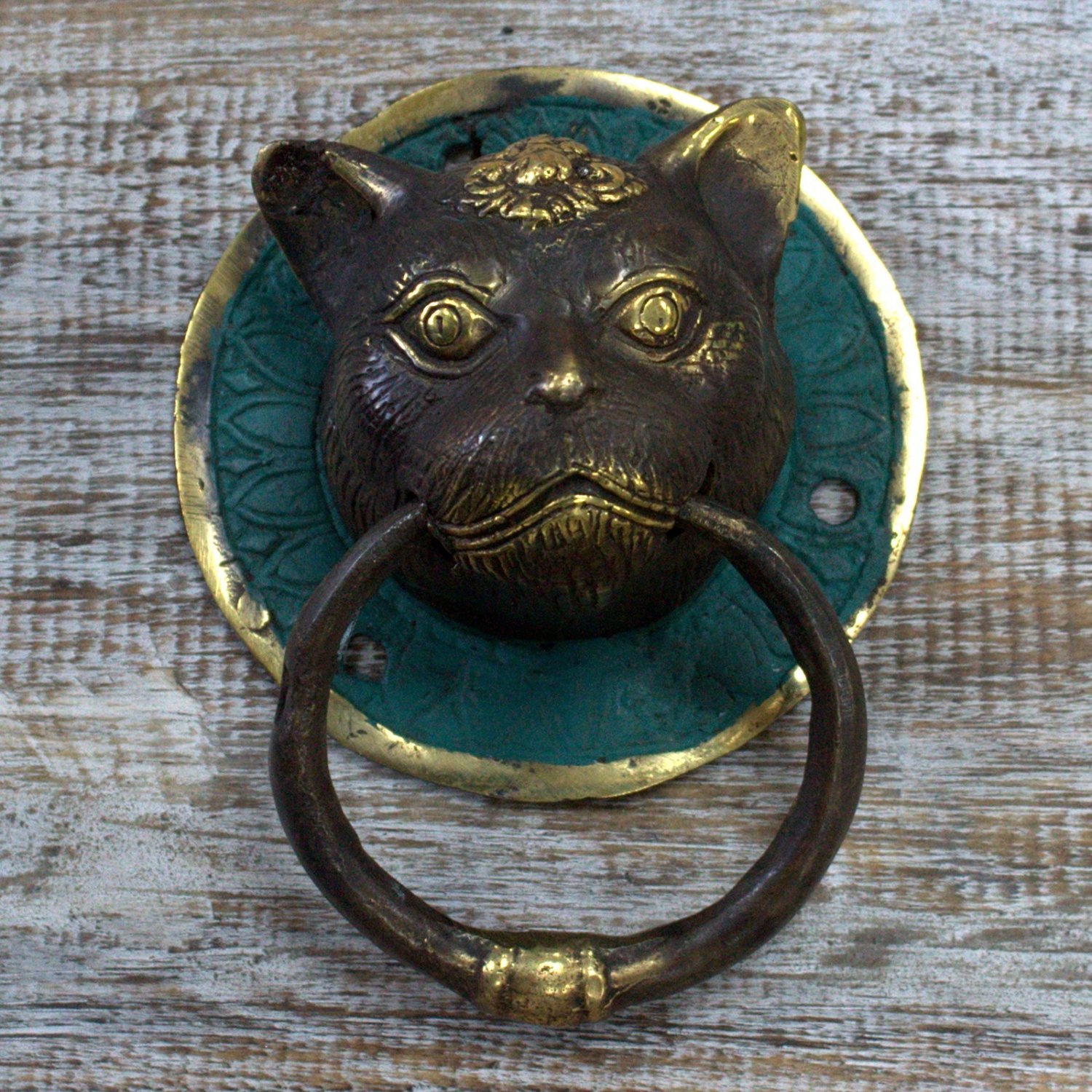 Brass Door Knocker Cats Head