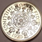 Large Proof Great Britain 1970 2 Shillings~Tudor Rose~Last Year~Free Shipping