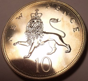 Large Proof Great Britain 1972 10 New Pence~We Have Proof Coins~Free Shipping
