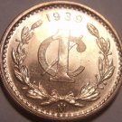 Scarce Rare Gem Unc Mexico 1939 Centavo~Now Over 70 Years Old~Free Shipping