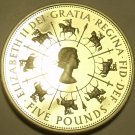 Gem Cameo Proof Great Britain 1993 5 Pounds~40th Anniversary Of Reign~Free Ship